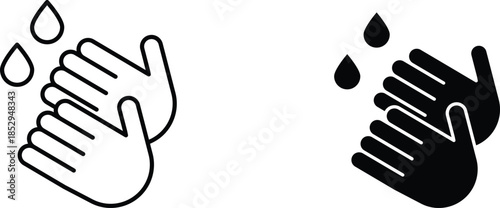 washing hands  icon vector graphic illustration  with white background flat hand made icon fill icon .