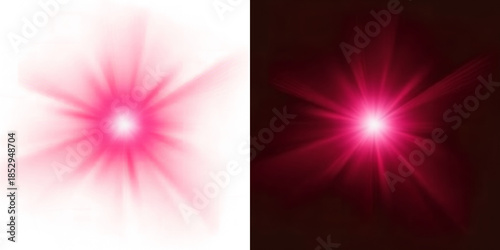 Radiant pink starbursts on dark background