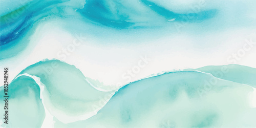 Nature Inspired Blue Watercolor Wave Background with Smooth Vector Curves