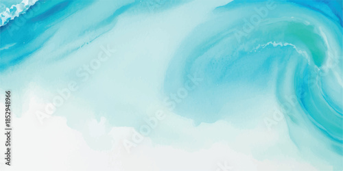Nature Inspired Blue Watercolor Wave Background with Smooth Vector Curves