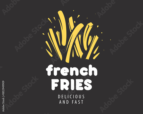 Vector logo of French fries, hand-drawn