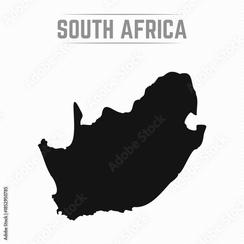 Black and White South Africa Simple Map