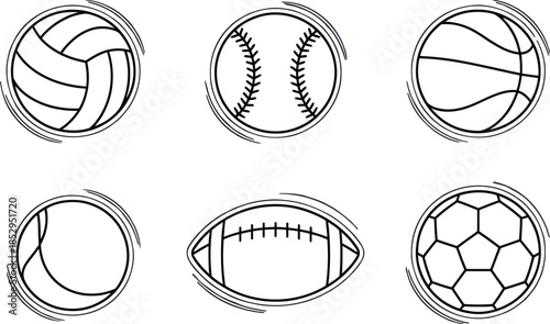 Assorted sports balls