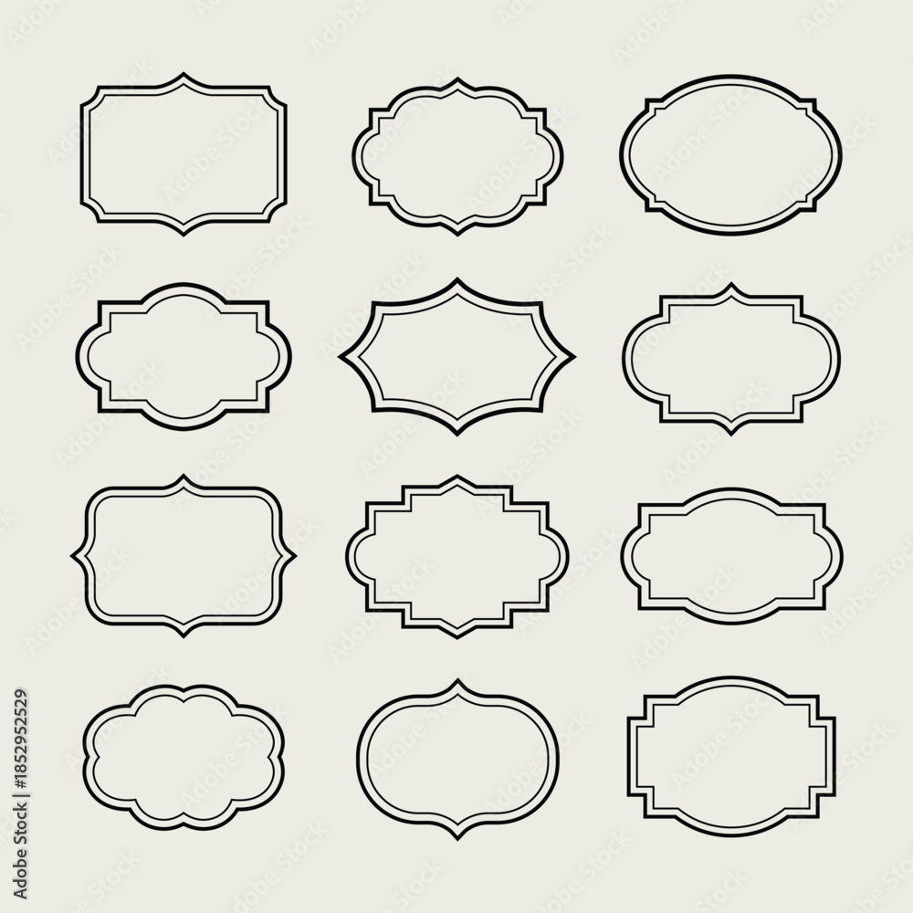 Fototapeta premium collection of blank label designs for graphic resources