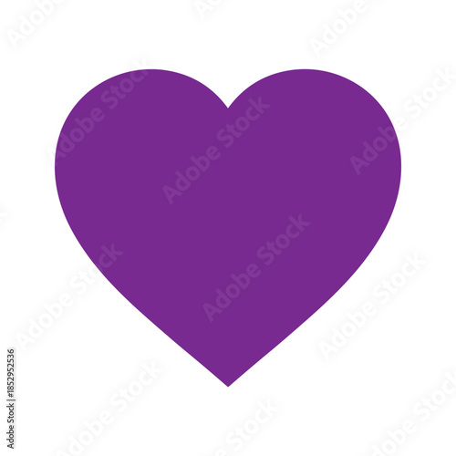 Purple heart icon on white background
