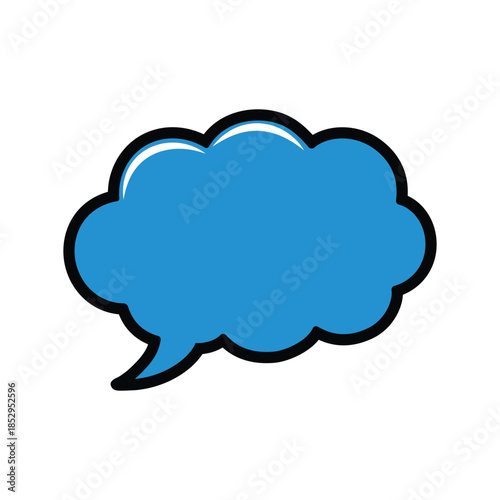 Blue Comic Speech Bubble Isolated on Transparent Background