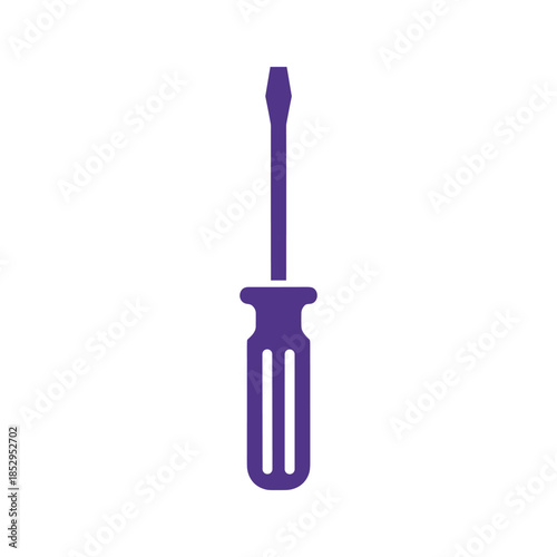 Purple screwdriver icon on white background
