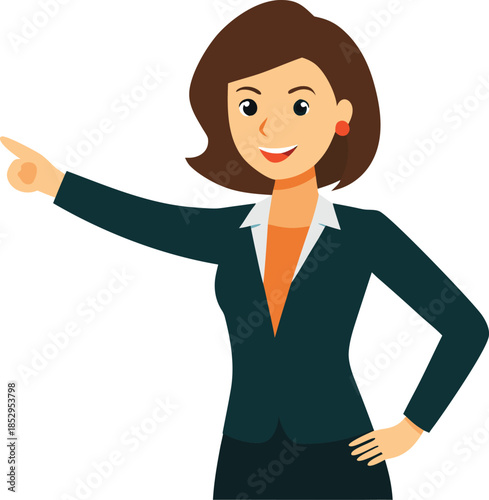 Empowered woman pointing forward