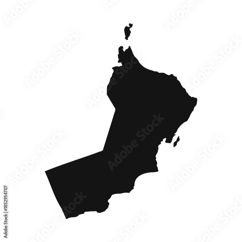 Black and White Oman Simple Map