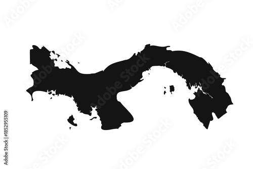 Black and White Panama Simple Map