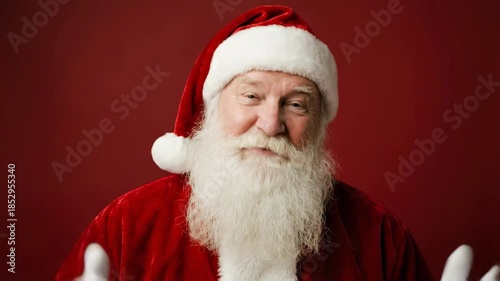 Greeting Santa Claus in a Festive Setting