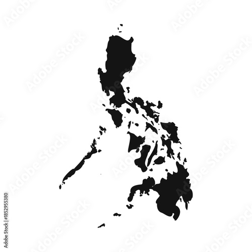 Black and White Philippines Simple Map
