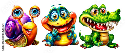 Wallpaper Mural Playful Collection of Cute Cartoon Animals with Humor and Charm Torontodigital.ca