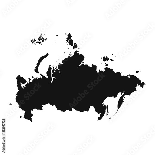 Black and White Russia Simple Map