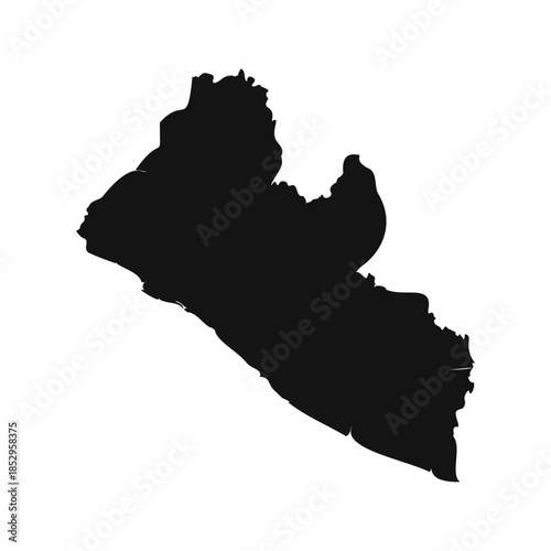 Black and White Liberia Simple Map