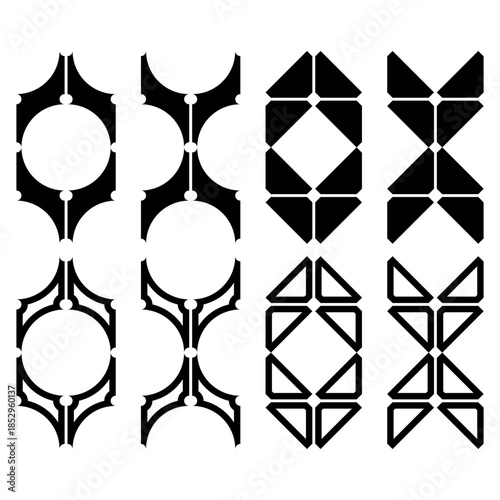 Minimal Sharp Angular Arrow and Geometric Vector Shapes in Dual Style with Custom Cutout Design