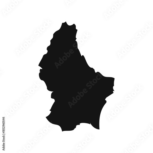 Black and White Luxembourg Simple Map
