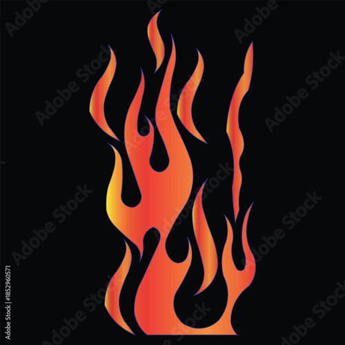 Passionate Flames Ignite Darkness Depicting Intense Heat With Fiery Flickers In Dynamic Composition Against Black Backdrop In Striking Visual Statement With Flames