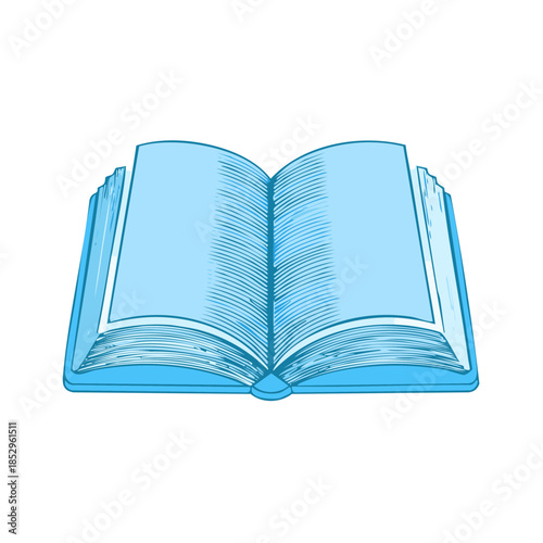 Opened Book Illustration with Blank Pages Perfect for Educational Projects and Creative Designs