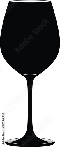 Isolated illustration of a red wine glass on a white background featuring abstract liquid art for a celebration or bar beverage icon