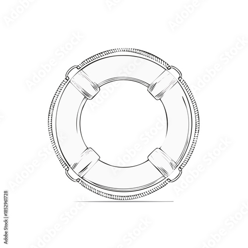 Vector Sketch of a Life Preserver for Water Safety and Rescue Operations