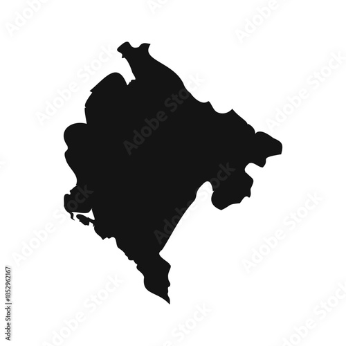 Black and White Montenegro Simple Map