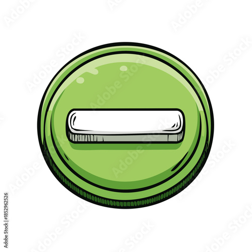 Green Circle with Minus Symbol Indicates Subtraction Decrease or Reduction Hand Drawn Style Digital Illustration