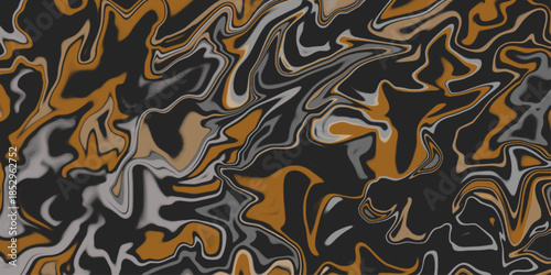 Abstract digital art piece featuring swirling orange and red colors against a black background. Modern wave illustration. Col Marble texture background,can be used for background or wallpaper .