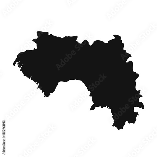Black and White Guinea Simple Map