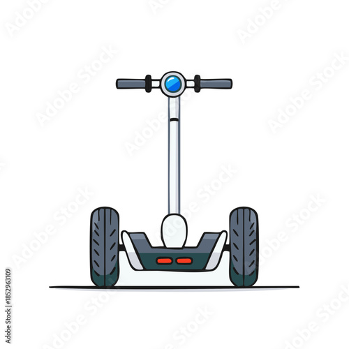 Segway illustration showcasing personal transportation with two wheels and upright handle