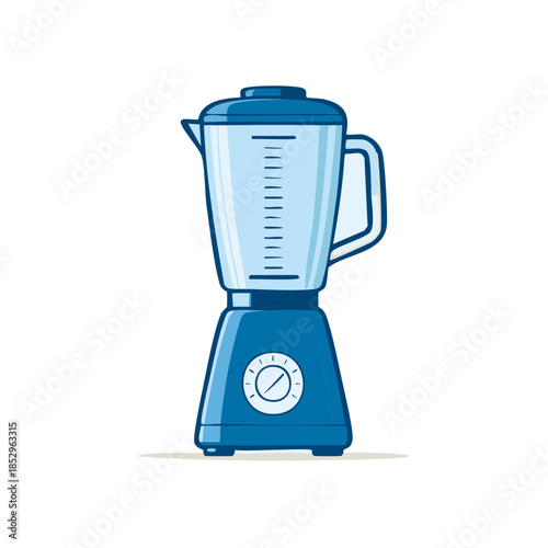 Blue Blender Illustration Kitchen Appliance Smoothie Maker Fresh Juice Preparation Device Blend Culinary Tool Food Mixing