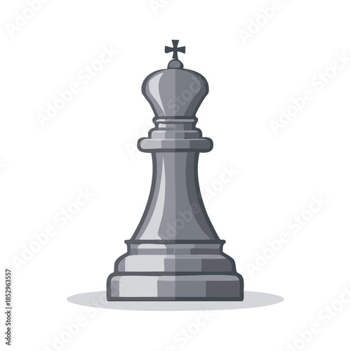 Silver Chess King Piece Strategy Board Game Element Symbol Concept