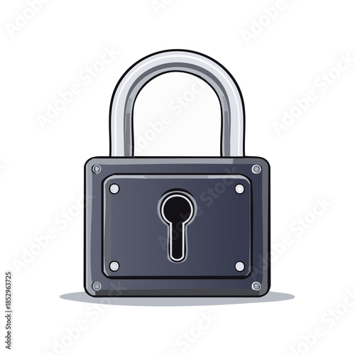 Illustration of a metal padlock with a keyhole symbolizing security and privacy