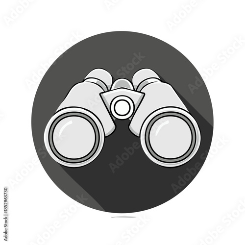 Binoculars in Black Circle - Vision, Exploration, and Surveillance Tool