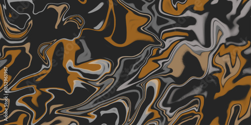 Abstract digital art piece featuring swirling orange and red colors against a black background. Modern wave illustration. Col Marble texture background,can be used for background or wallpaper .