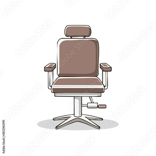 Stylized illustration of a brown modern adjustable chair with a swivel base on white