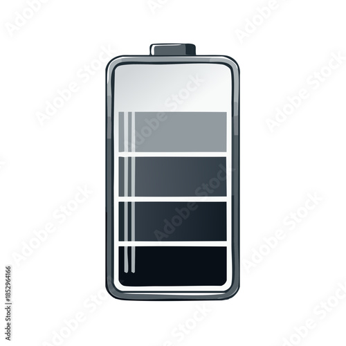 Illustration of a Battery with a Low Level Charge Indicating Energy Depletion, Resource Usage