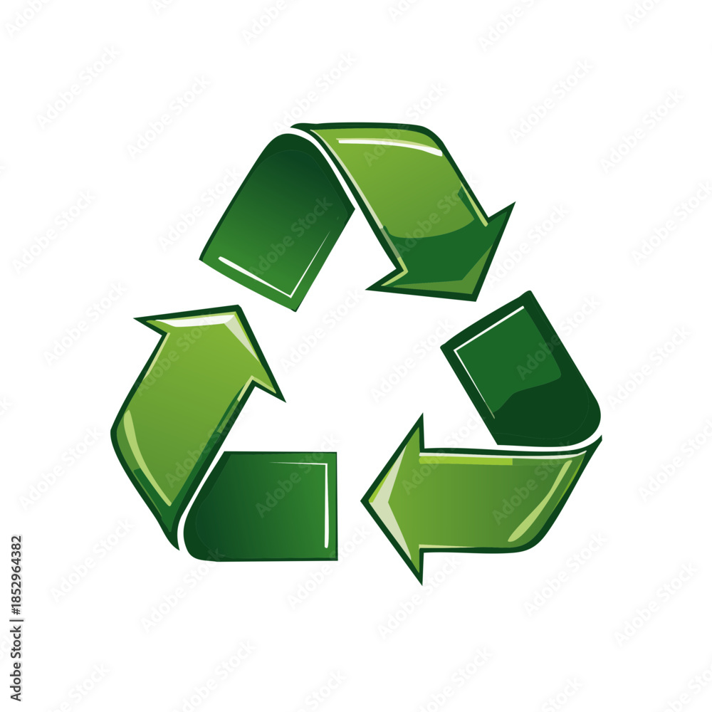 Obraz premium Recycle Symbol Green Arrows Loop Circular Economy Environment Protection Graphic Resource Reuse Concept