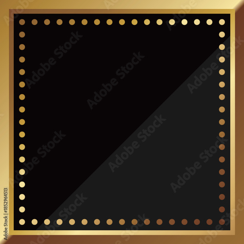 高級感のある正方形フレーム　ブラック＆ゴールド