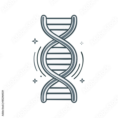 Isolated illustration of a DNA double helix molecule with scientific significance and genetic information