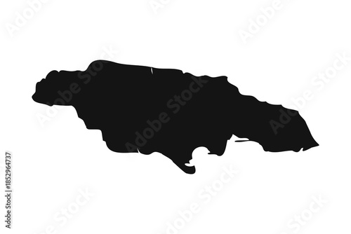 Black and White Jamaica Simple Map