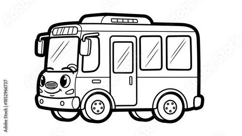 Fire Rescue Vehicle Coloring Page with Emergency Transport Line Drawing