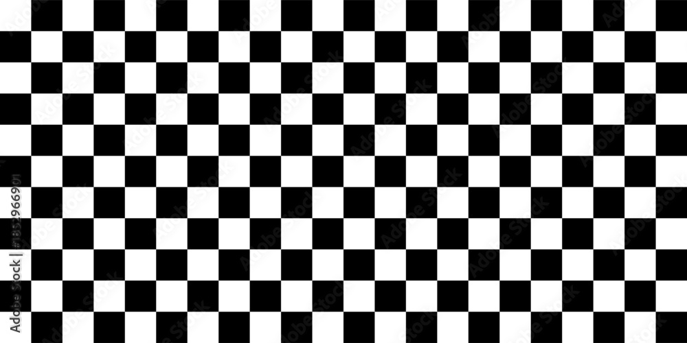 Fototapeta premium Black and white checkered pattern, Checkerboard seamless pattern