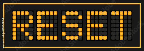 Orange color led banner in word reset on black background