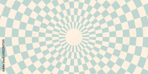 Geometric vector background Pattern style. Checkered circles concentric groovy background