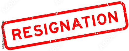 Grunge red resignation word square rubber seal stamp on white background