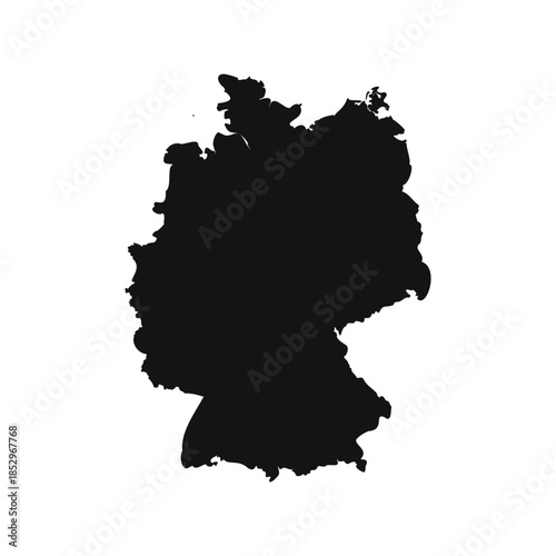 Black and White Germany Simple Map