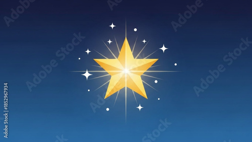 Golden starburst with sparkling light effects a symbol of achievement and excellence perfect for award ceremonies or success concepts