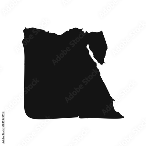 Black and White Egypt Simple Map