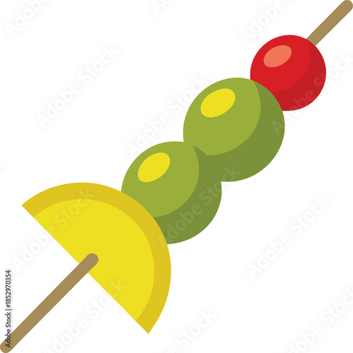 bloody mary garnish skewer vector icon